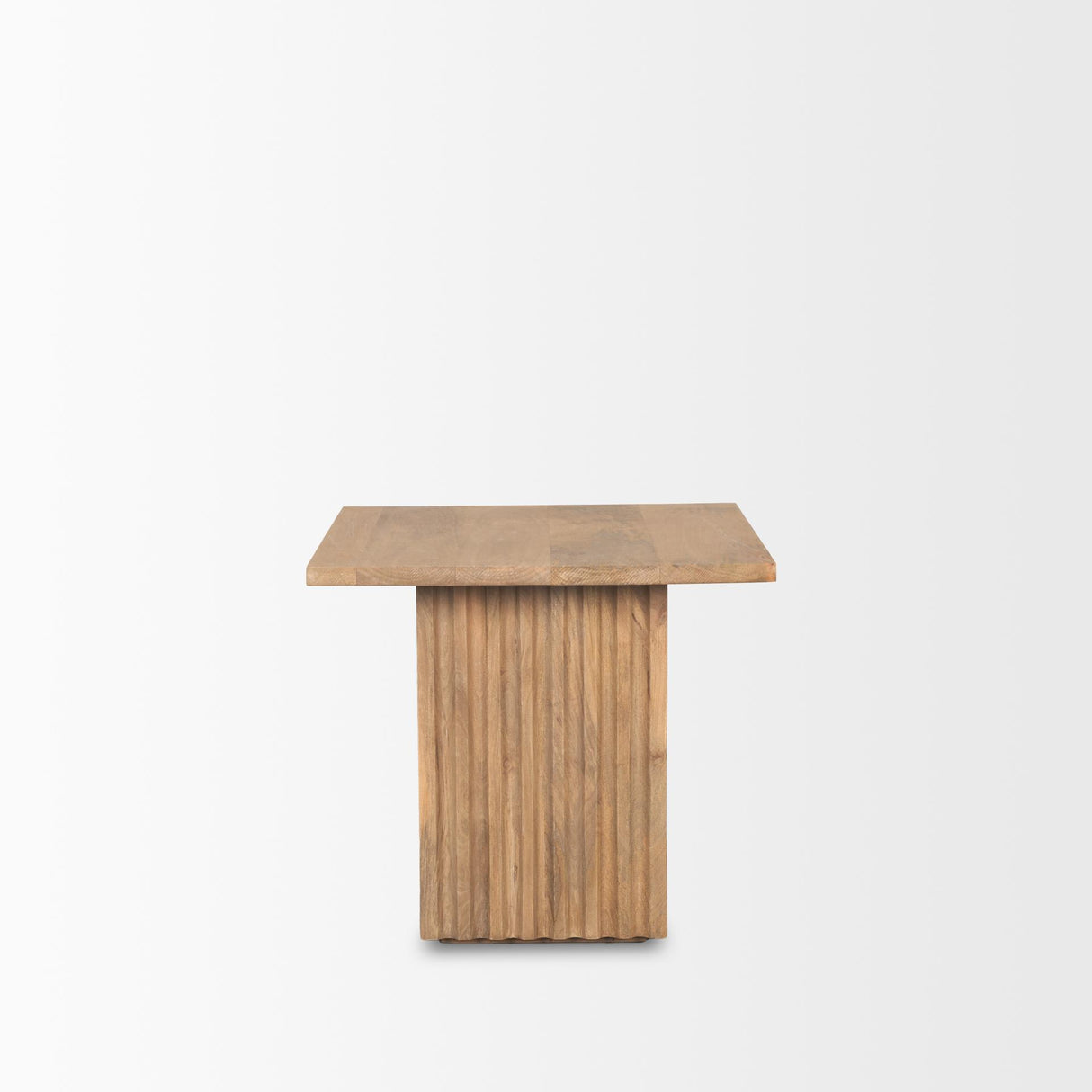 Mercana June Light Brown Wood w/ Fluting Square Side Table