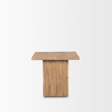 Mercana June Light Brown Wood w/ Fluting Square Side Table