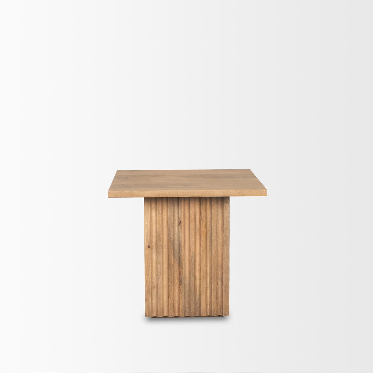 Mercana June Light Brown Wood w/ Fluting Square Side Table