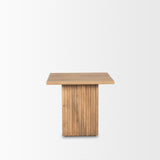 Mercana June Light Brown Wood w/ Fluting Square Side Table