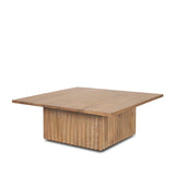 Mercana June Light Brown Wood w/ Fluting Square Coffee Table