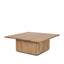 Mercana June Light Brown Wood w/ Fluting Square Coffee Table