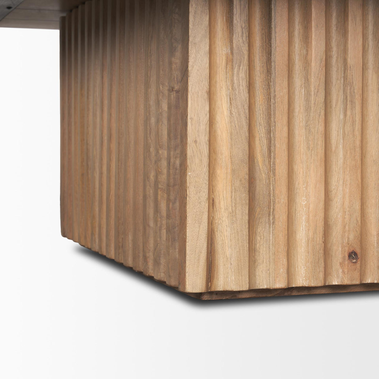 Mercana June Light Brown Wood w/ Fluting Square Coffee Table