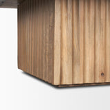 Mercana June Light Brown Wood w/ Fluting Square Coffee Table