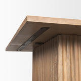 Mercana June Light Brown Wood w/ Fluting Square Coffee Table