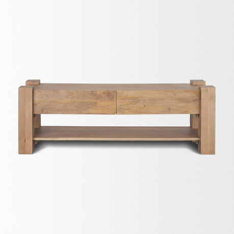 Mercana Beth Light Brown Wood Media Console