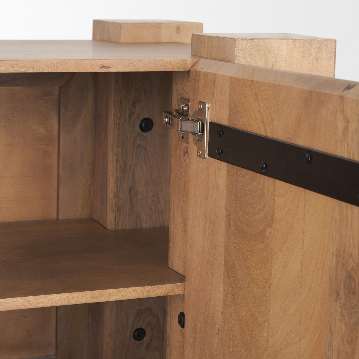 Mercana Beth Light Brown Wood w/ 3 Doors Sideboard