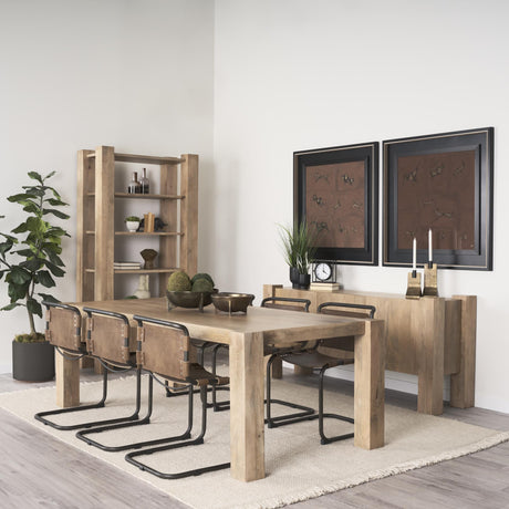 Mercana Beth Light Brown Wood w/ 3 Doors Sideboard