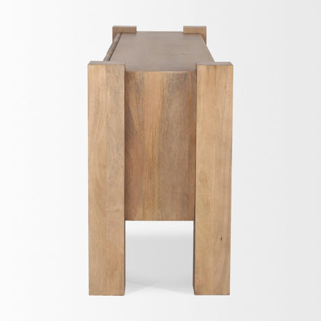 Mercana Beth Light Brown Wood w/ 3 Doors Sideboard