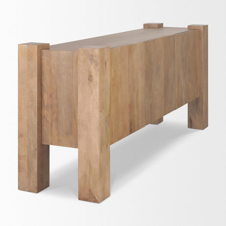 Mercana Beth Light Brown Wood w/ 3 Doors Sideboard
