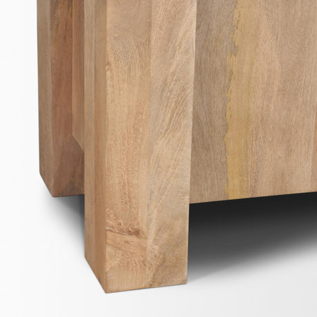 Mercana Beth Light Brown Wood w/ Open and Closed Storage Shelving Unit