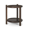 Mercana Romi Dark Brown Wood w/ Bottom Shelf Round Accent Table