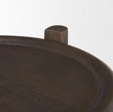Mercana Romi Dark Brown Wood w/ Bottom Shelf Round Accent Table