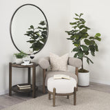 Mercana Romi Dark Brown Wood w/ Bottom Shelf Round Accent Table