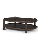 Mercana Romi Dark Brown Wood w/ Bottom Shelf Oval Coffee Table