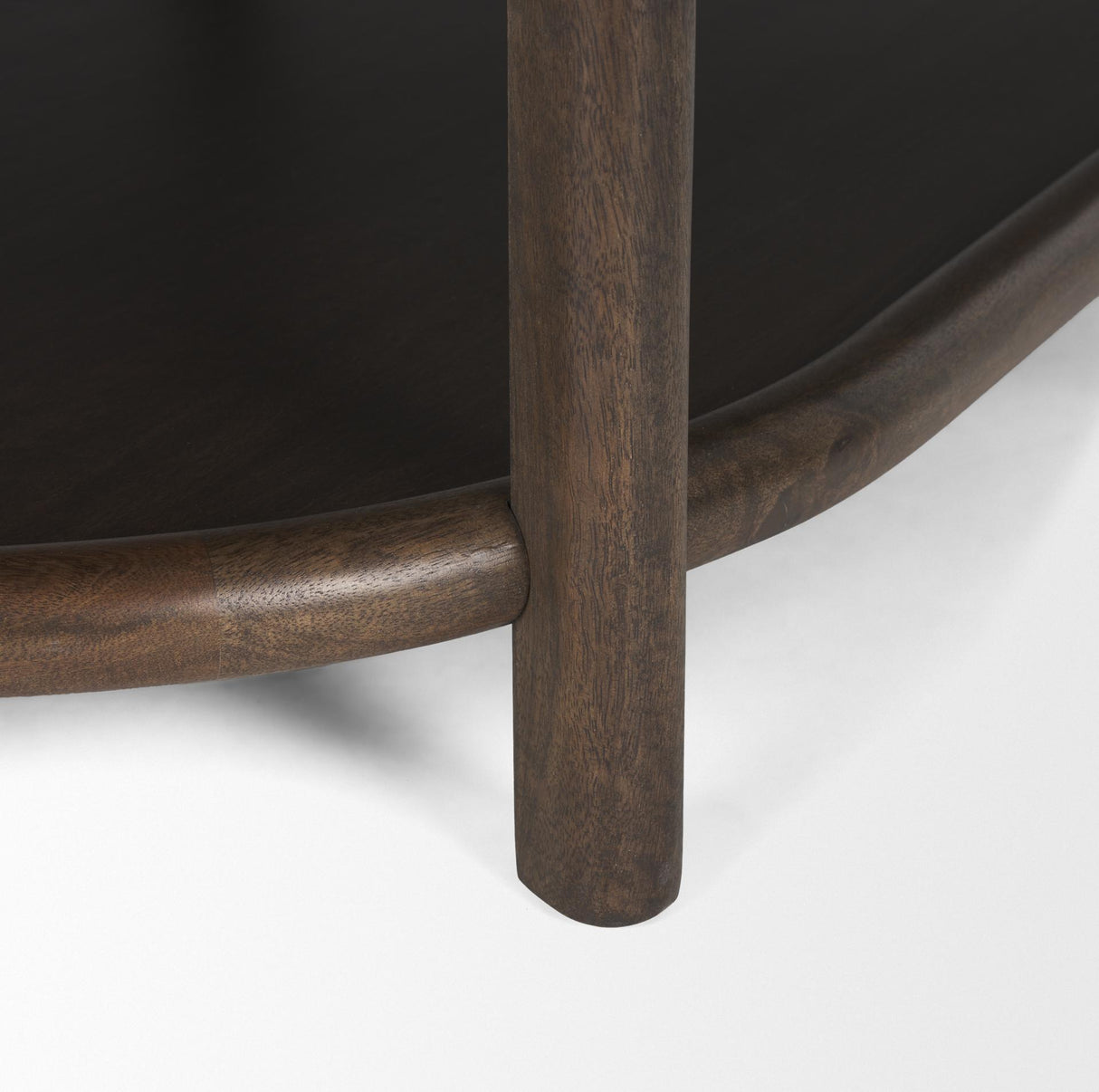 Mercana Romi Dark Brown Wood w/ Bottom Shelf Oval Coffee Table
