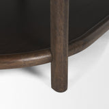 Mercana Romi Dark Brown Wood w/ Bottom Shelf Oval Coffee Table