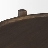 Mercana Romi Dark Brown Wood w/ Bottom Shelf Oval Coffee Table