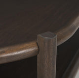Mercana Romi Dark Brown Wood w/ Bottom Shelf Oval Coffee Table