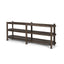 Mercana Romi Dark Brown Wood w/ 3 Shelves Oval Console Table