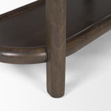 Mercana Romi Dark Brown Wood w/ 3 Shelves Oval Console Table