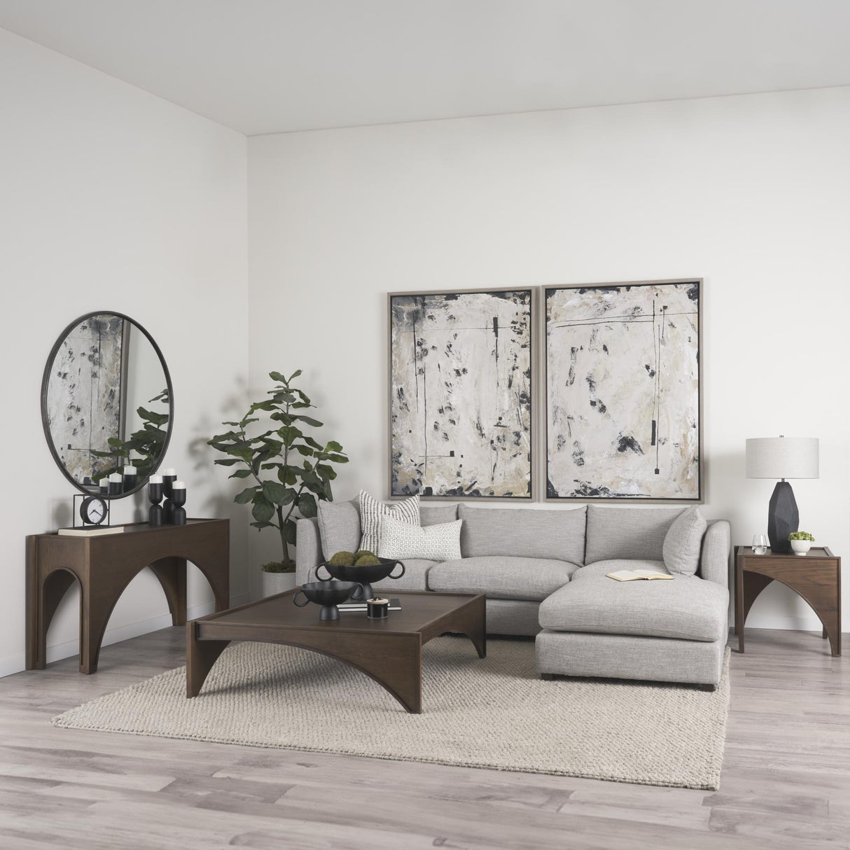 Mercana Laraya Medium Brown Wood w/ Arches End Table