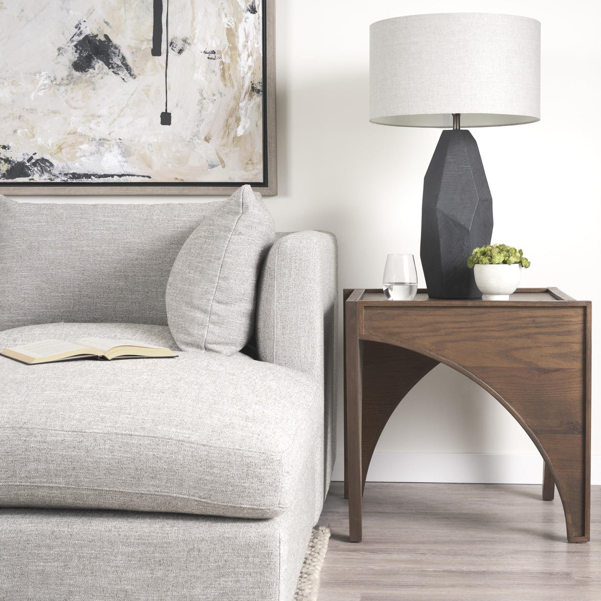 Mercana Laraya Medium Brown Wood w/ Arches End Table
