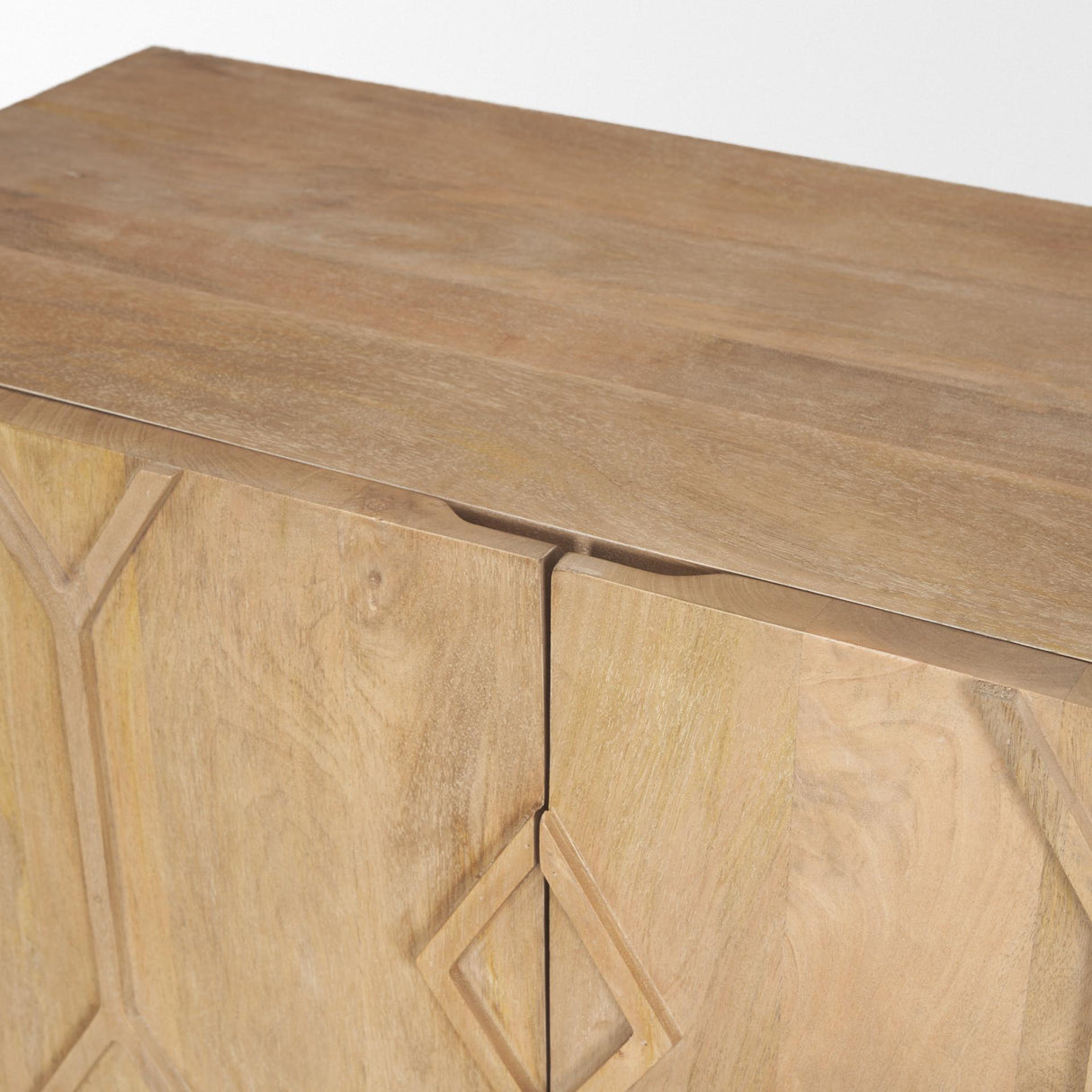 Mercana Heera Light Brown Diamond Motif w/ Shelf Accent Cabinet