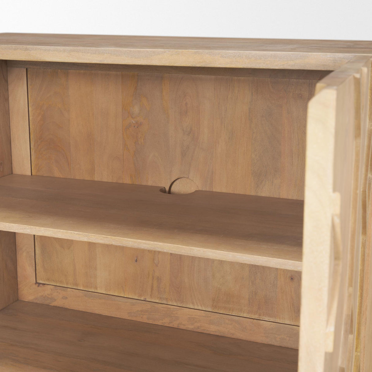 Mercana Heera Light Brown Diamond Motif w/ Shelf Accent Cabinet