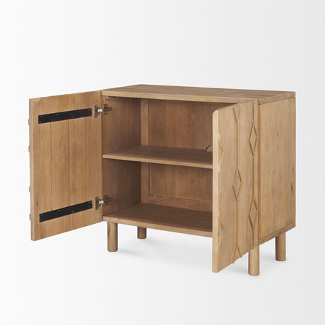 Mercana Heera Light Brown Diamond Motif w/ Shelf Accent Cabinet