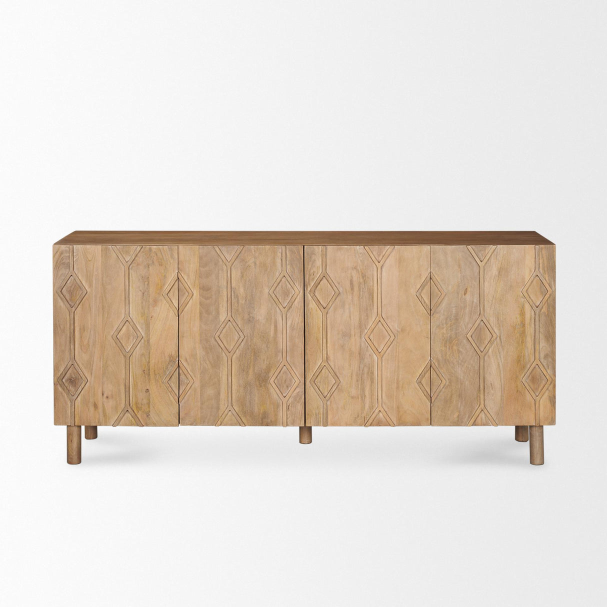 Mercana Heera Light Brown Diamond w/ Shelf Motif Sideboard