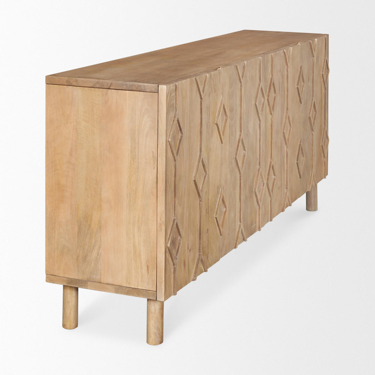 Mercana Heera Light Brown Diamond w/ Shelf Motif Sideboard