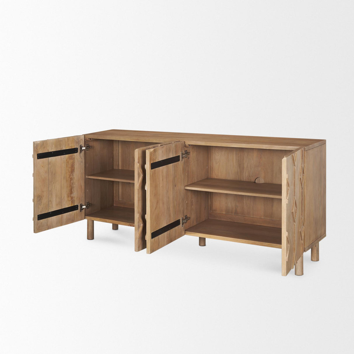 Mercana Heera Light Brown Diamond w/ Shelf Motif Sideboard