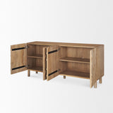 Mercana Heera Light Brown Diamond w/ Shelf Motif Sideboard