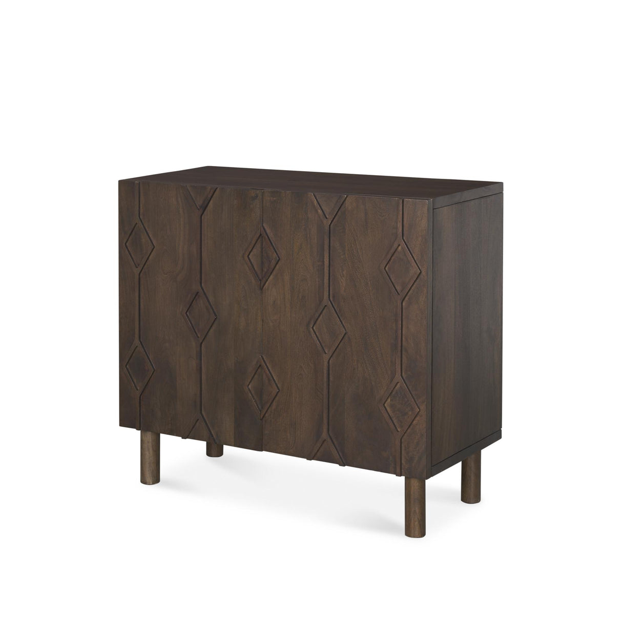 Mercana Heera Dark Brown Diamond Motif w/ Shelf Accent Cabinet