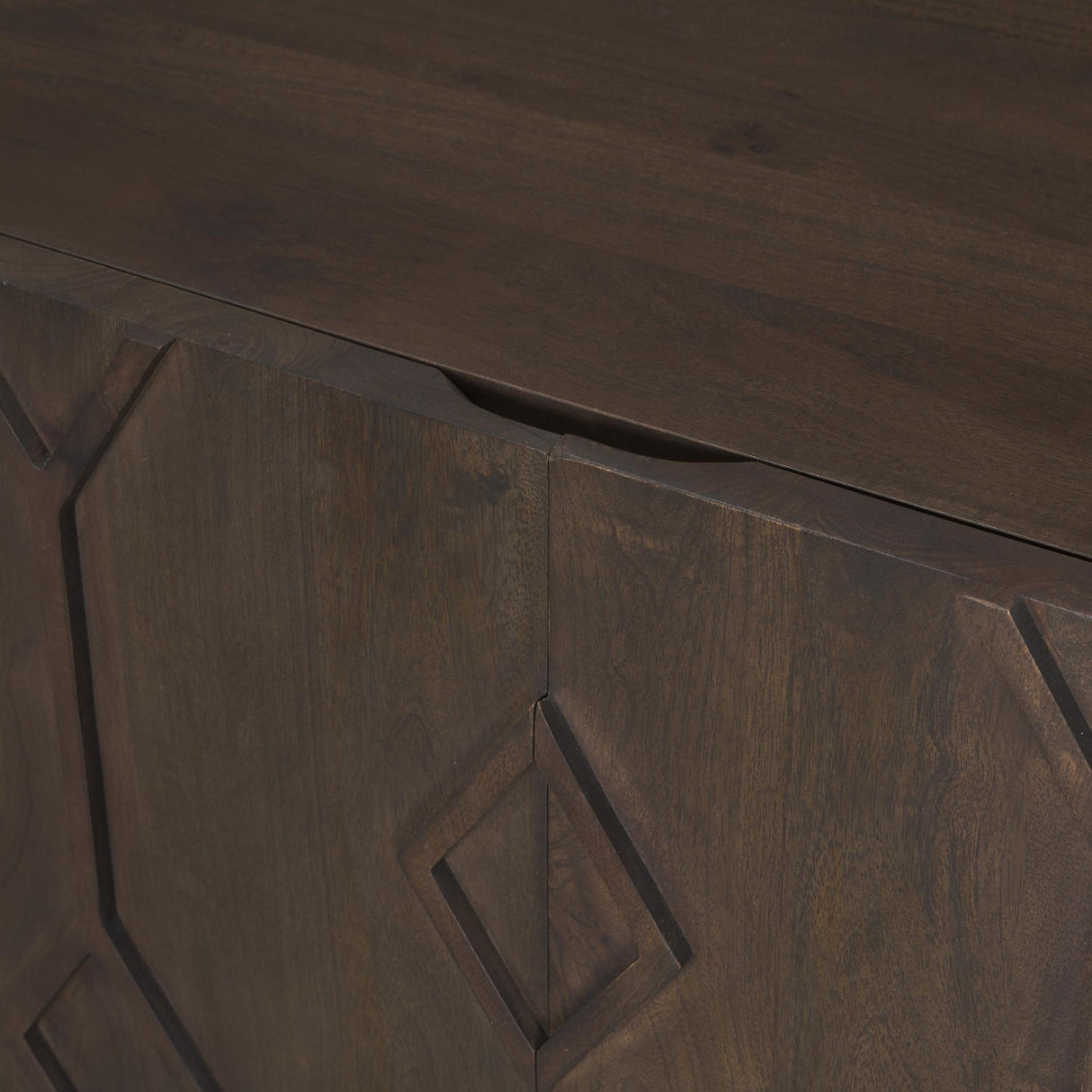 Mercana Heera Dark Brown Diamond Motif w/ Shelf Accent Cabinet