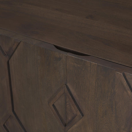 Mercana Heera Dark Brown Diamond Motif w/ Shelf Accent Cabinet
