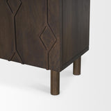 Mercana Heera Dark Brown Diamond Motif w/ Shelf Accent Cabinet