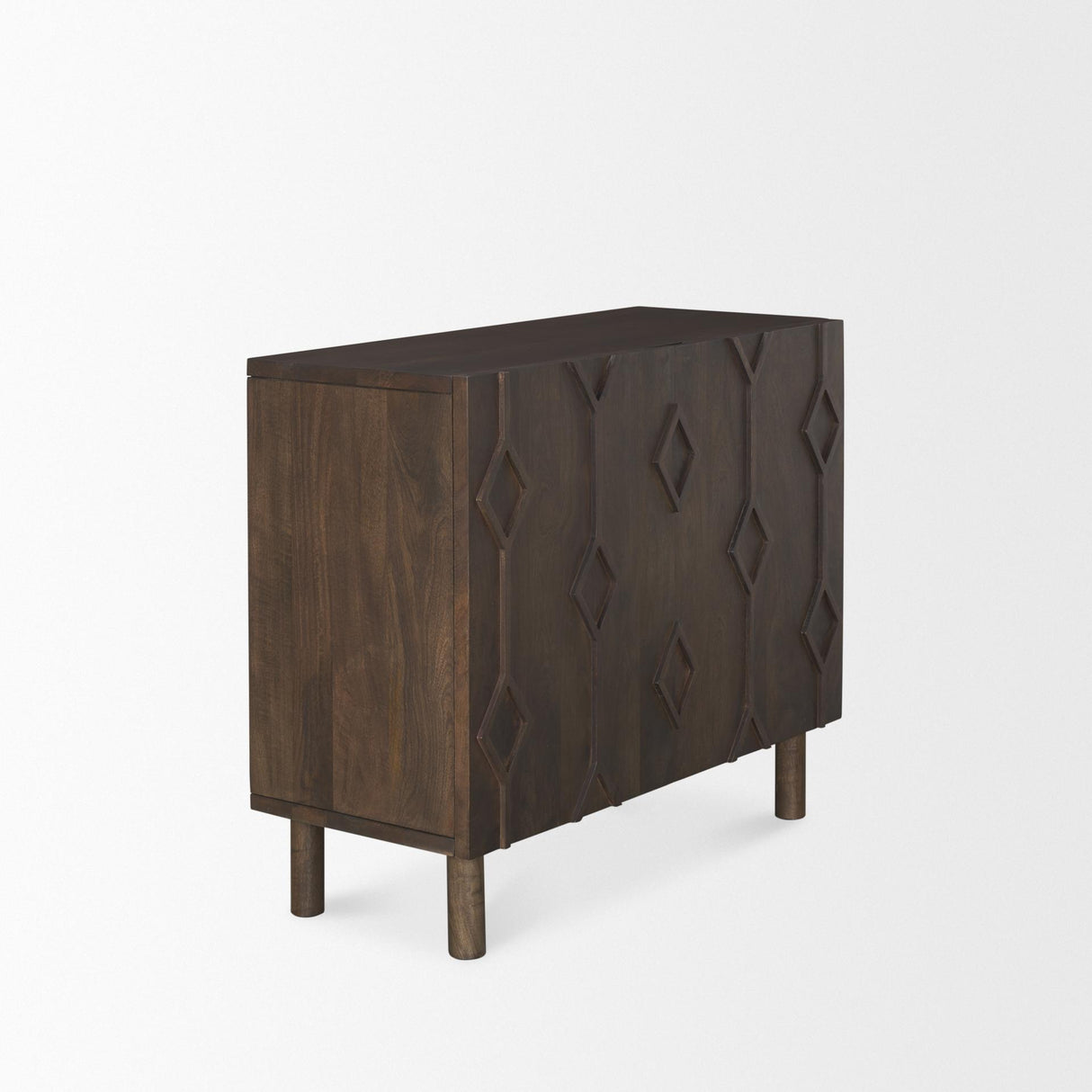 Mercana Heera Dark Brown Diamond Motif w/ Shelf Accent Cabinet