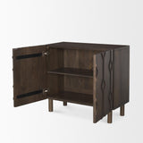 Mercana Heera Dark Brown Diamond Motif w/ Shelf Accent Cabinet