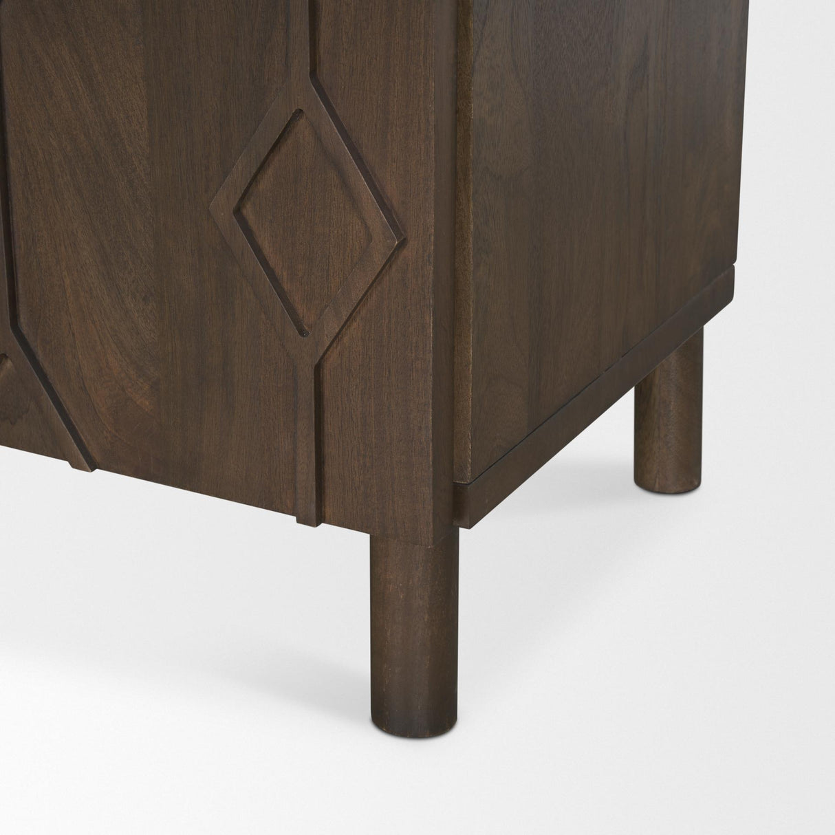 Mercana Heera Dark Brown Diamond Motif w/ Shelf Sideboard