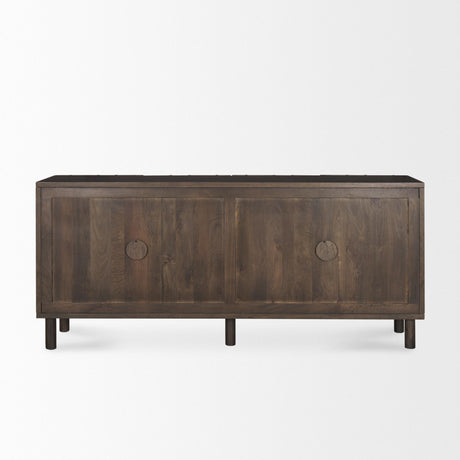 Mercana Heera Dark Brown Diamond Motif w/ Shelf Sideboard