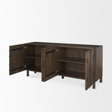 Mercana Heera Dark Brown Diamond Motif w/ Shelf Sideboard