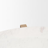 Mercana Bianca Light Brown Wood w/ Round Marble Top Coffee Table