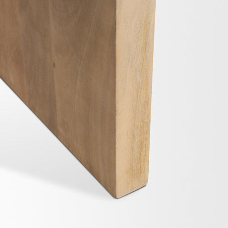 Mercana Bianca Light Brown Wood w/ Round Marble Top Coffee Table