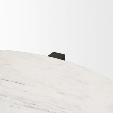 Mercana Bianca Dark Brown Wood w/ Marble Round Top Coffee Table