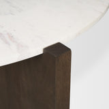 Mercana Bianca Dark Brown Wood w/ Marble Round Top Coffee Table