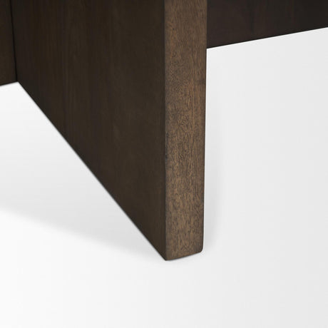 Mercana Bianca Dark Brown Wood w/ Marble Round Top Coffee Table