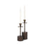 Mercana Petria Antiqued Gold Textured Metal Taper Candle Holders