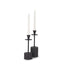 Mercana Petria Matte Black Textured Metal Taper Candle Holders